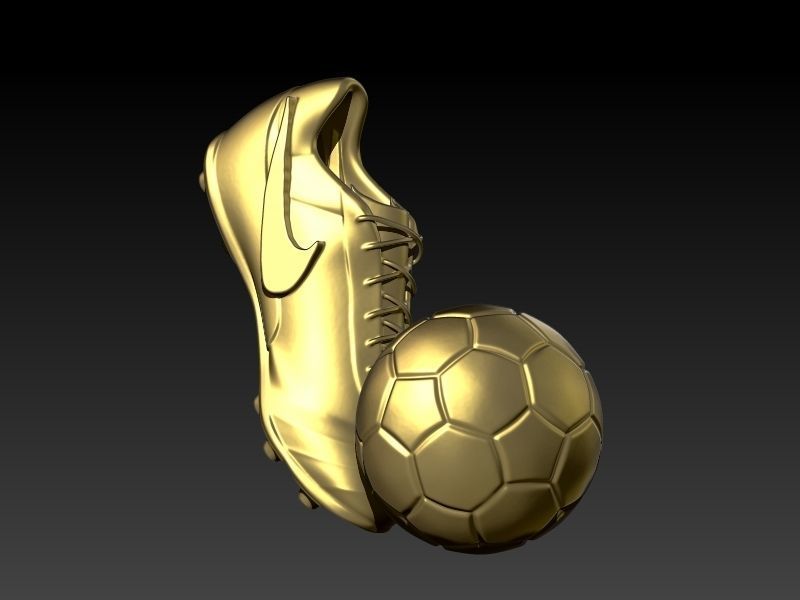 Soccer Shoe and Ball Pendant Necklace Jewelry 3D print model_21