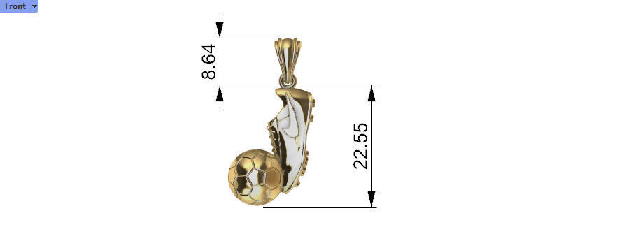 Soccer Shoe and Ball Pendant Necklace Jewelry 3D print model_34