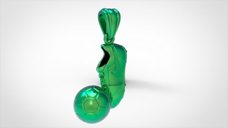 Soccer Shoe and Ball Pendant Necklace Jewelry 3D print model_26