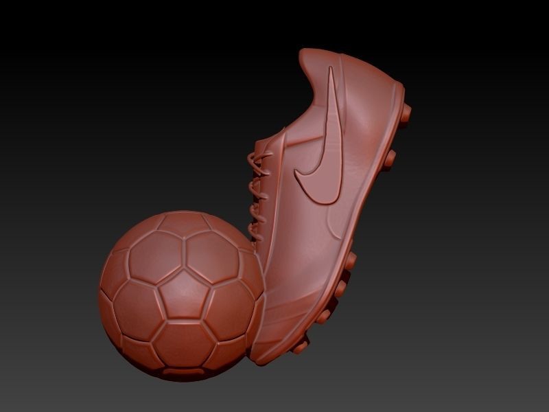 Soccer Shoe and Ball Pendant Necklace Jewelry 3D print model_1