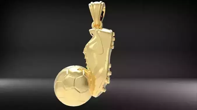 Soccer Shoe and Ball Pendant Necklace Jewelry 3D print model