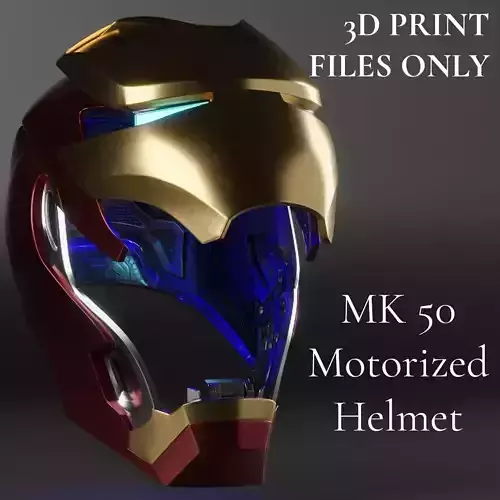 Iron Man Motorized Mk 50 3D Printable Iron Man Helmet 3D print model