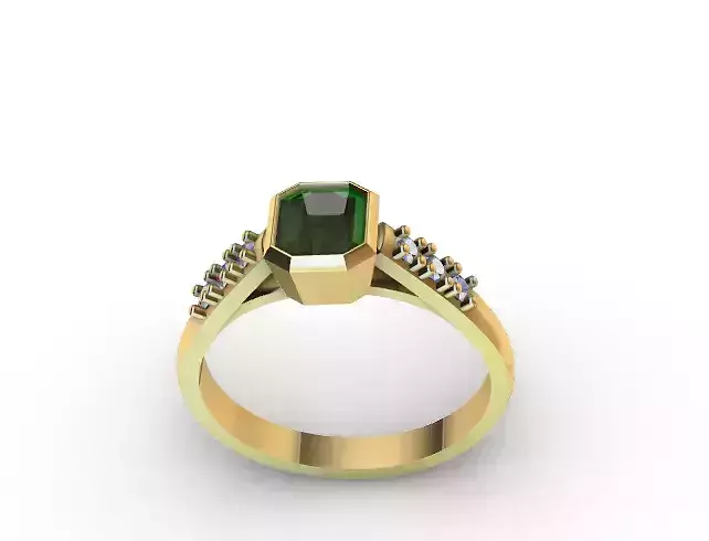 anillo de dama con esmeralda