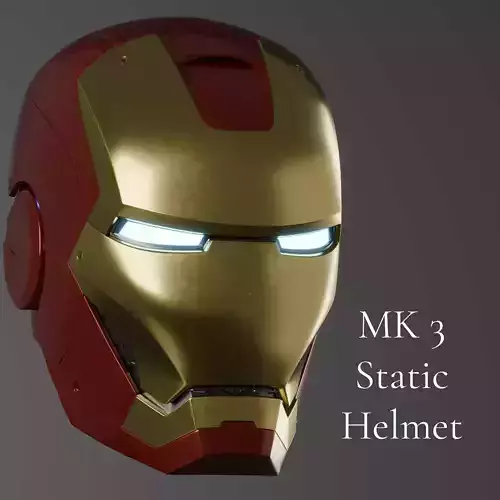 Iron Man Static Mk 3 3D Printable Iron Man Helmet 3D print model