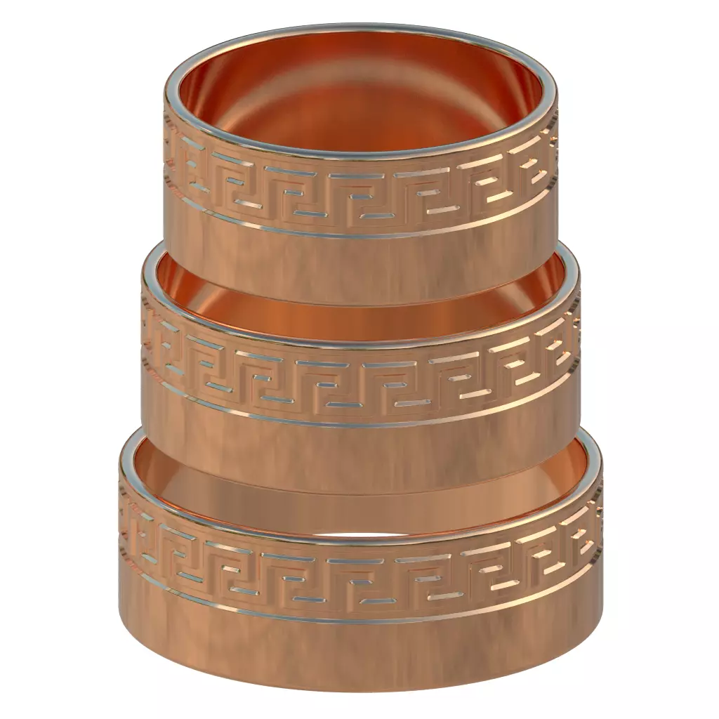 Printable ring in Greek style 3D print model_0