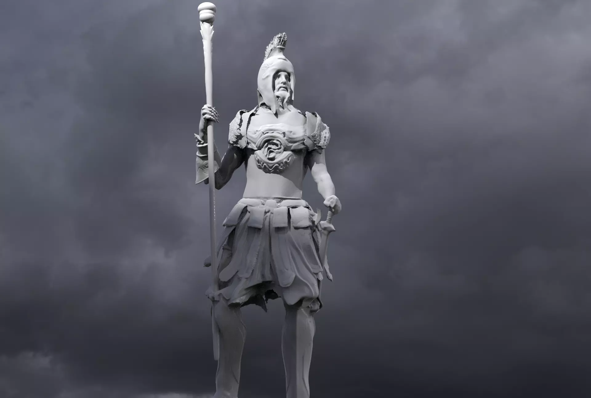Illyrian soldier statue 3D model