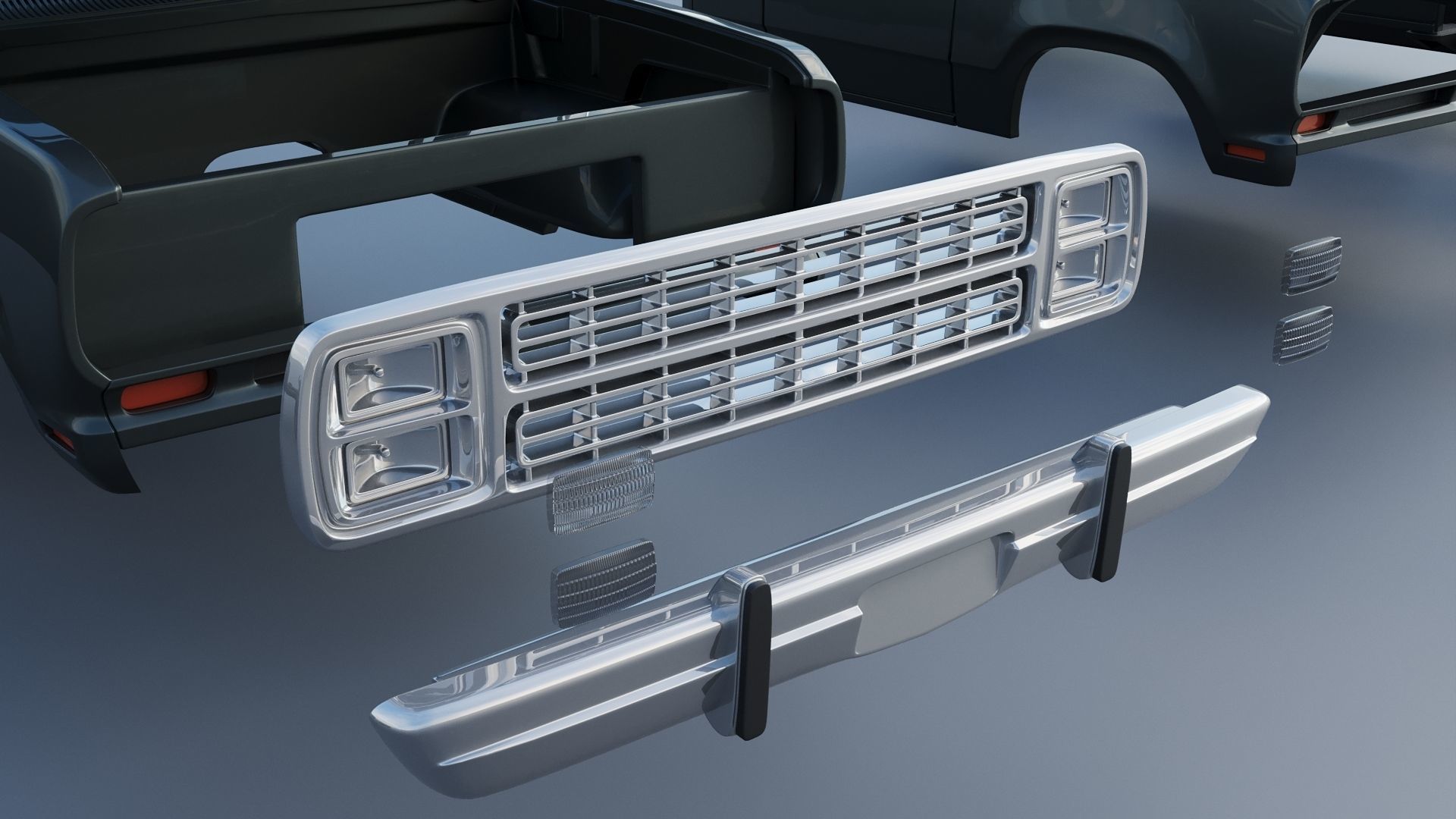 Dodge W150 Club Cab 1979 3D print model_22