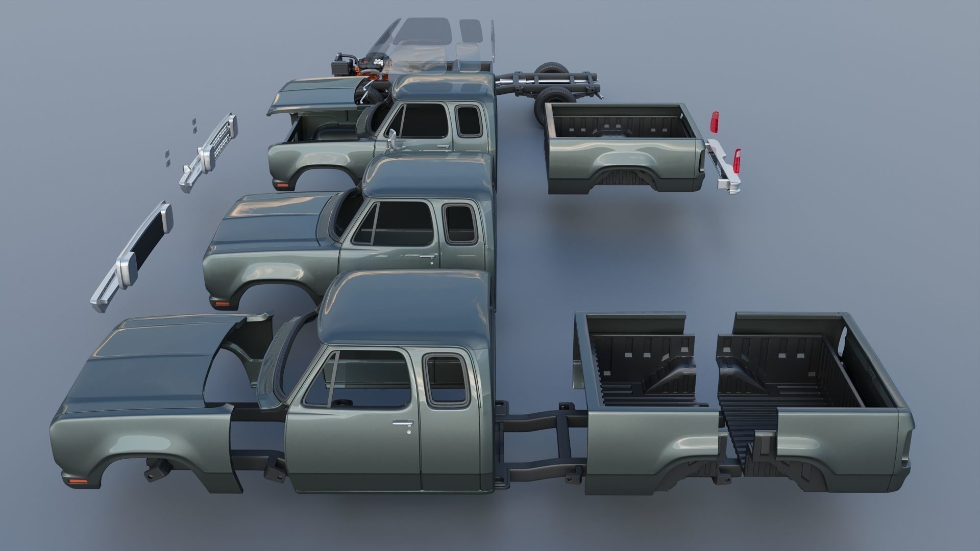 Dodge W150 Club Cab 1979 3D print model_16