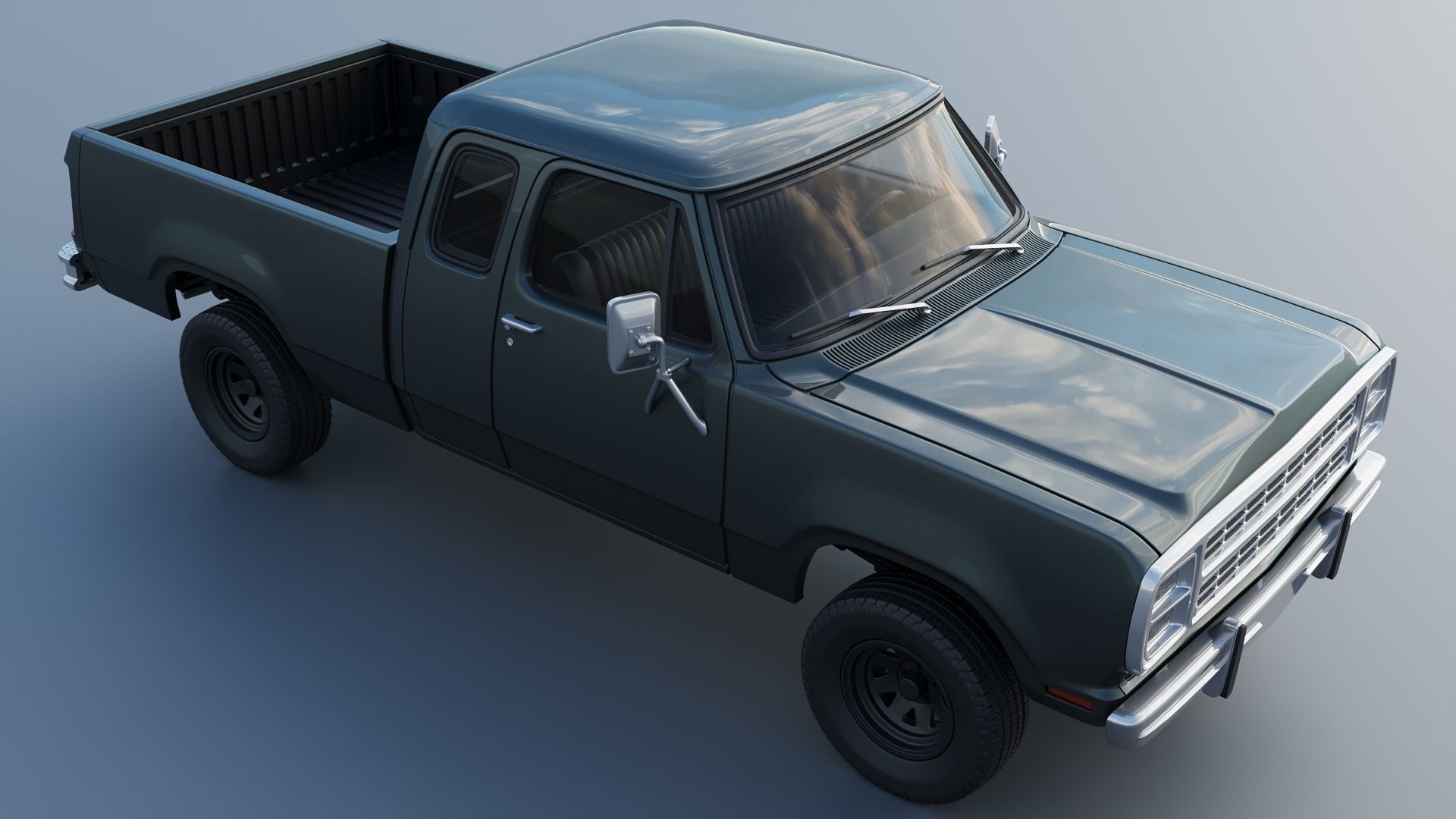 Dodge W150 Club Cab 1979 3D print model_10