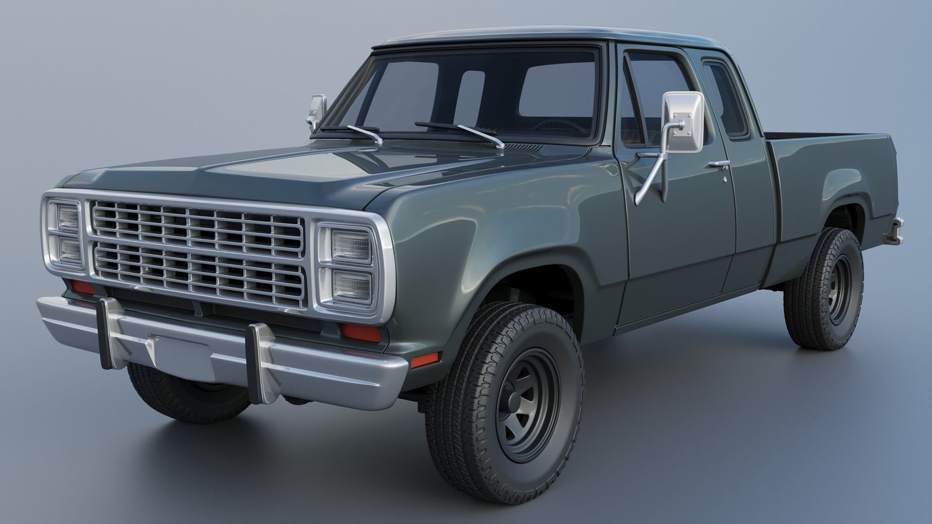 Dodge W150 Club Cab 1979 3D print model_2