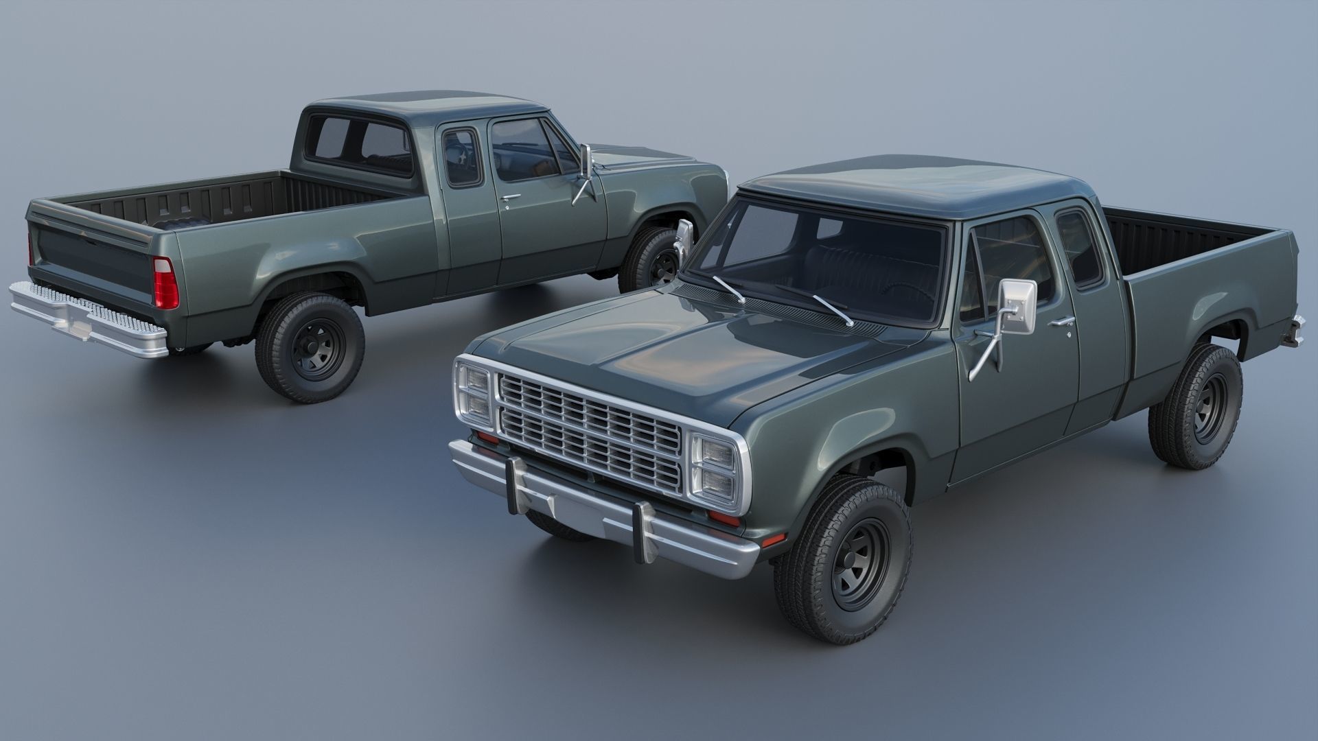 Dodge W150 Club Cab 1979 3D print model_1