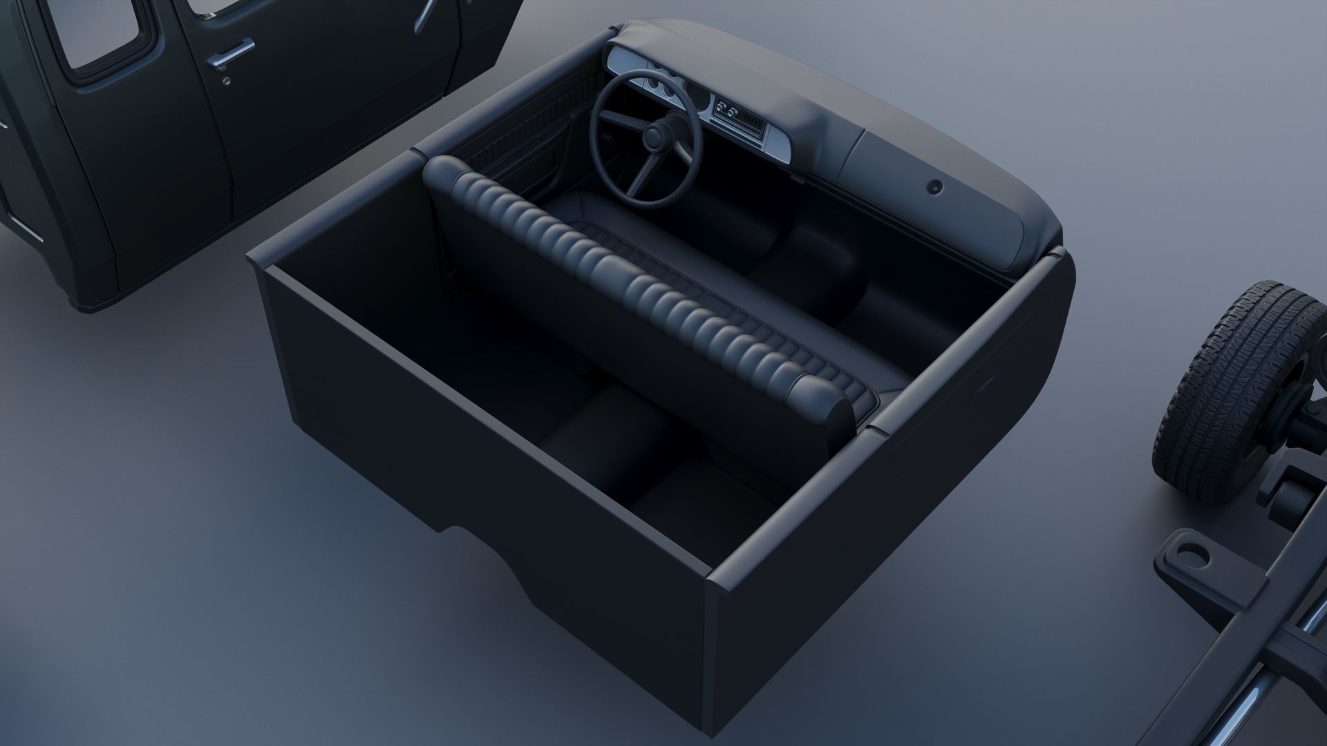 Dodge W150 Club Cab 1979 3D print model_24