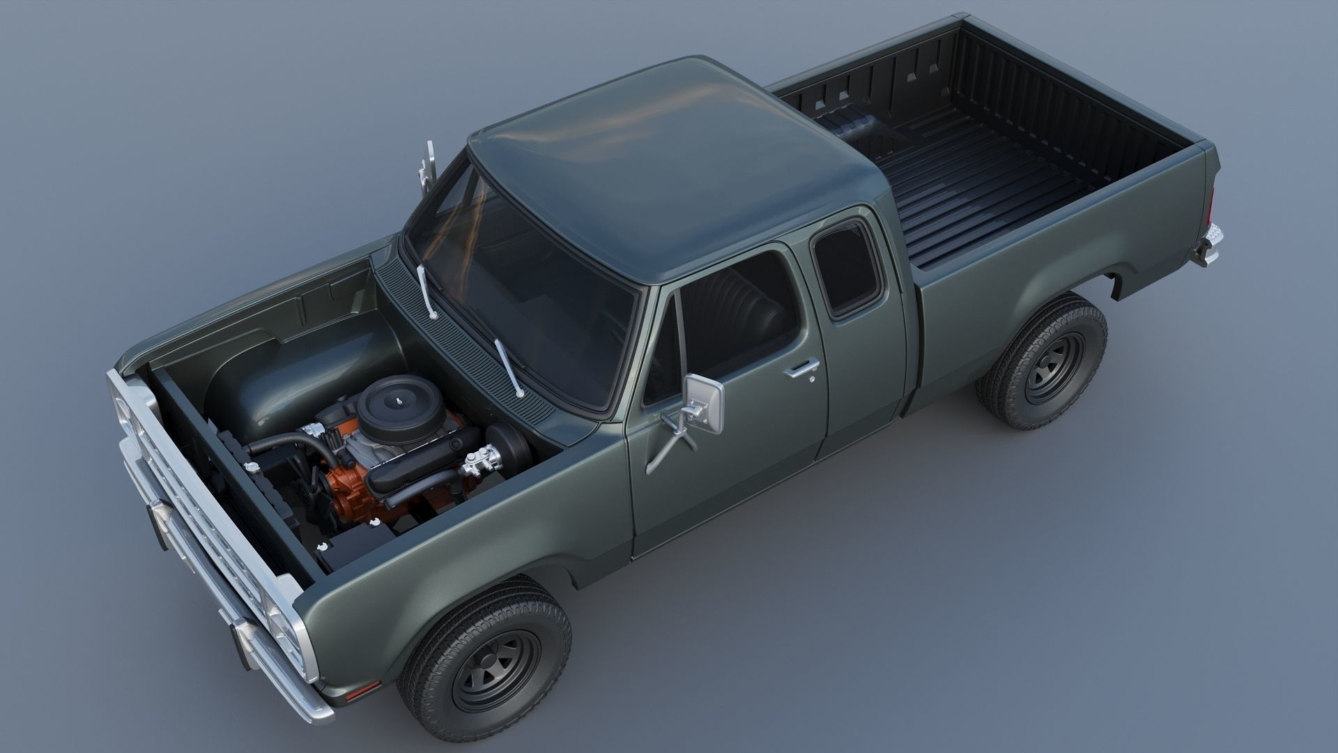 Dodge W150 Club Cab 1979 3D print model_12