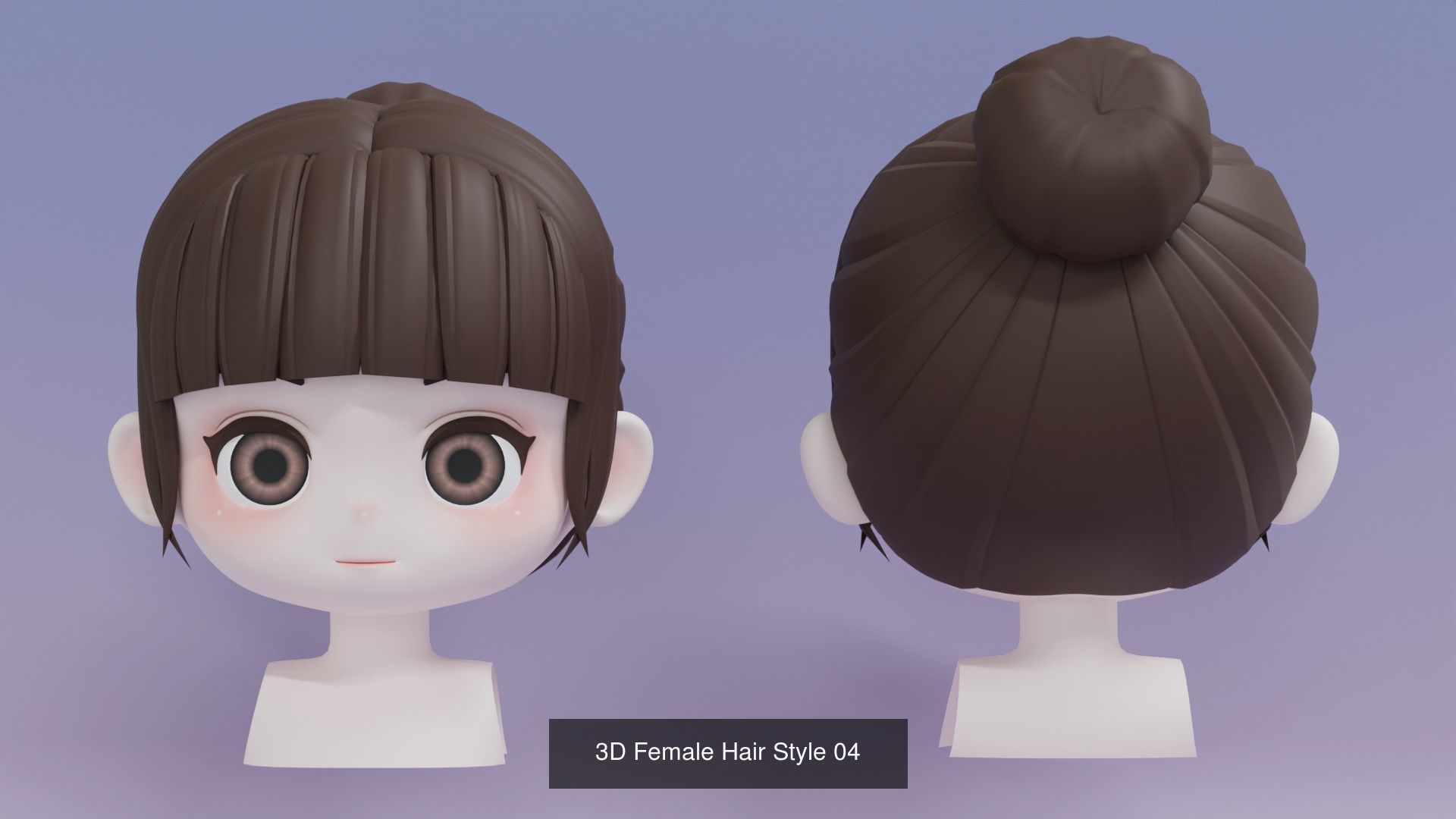 Female Hair Style Set 05 3D Model Collection_3