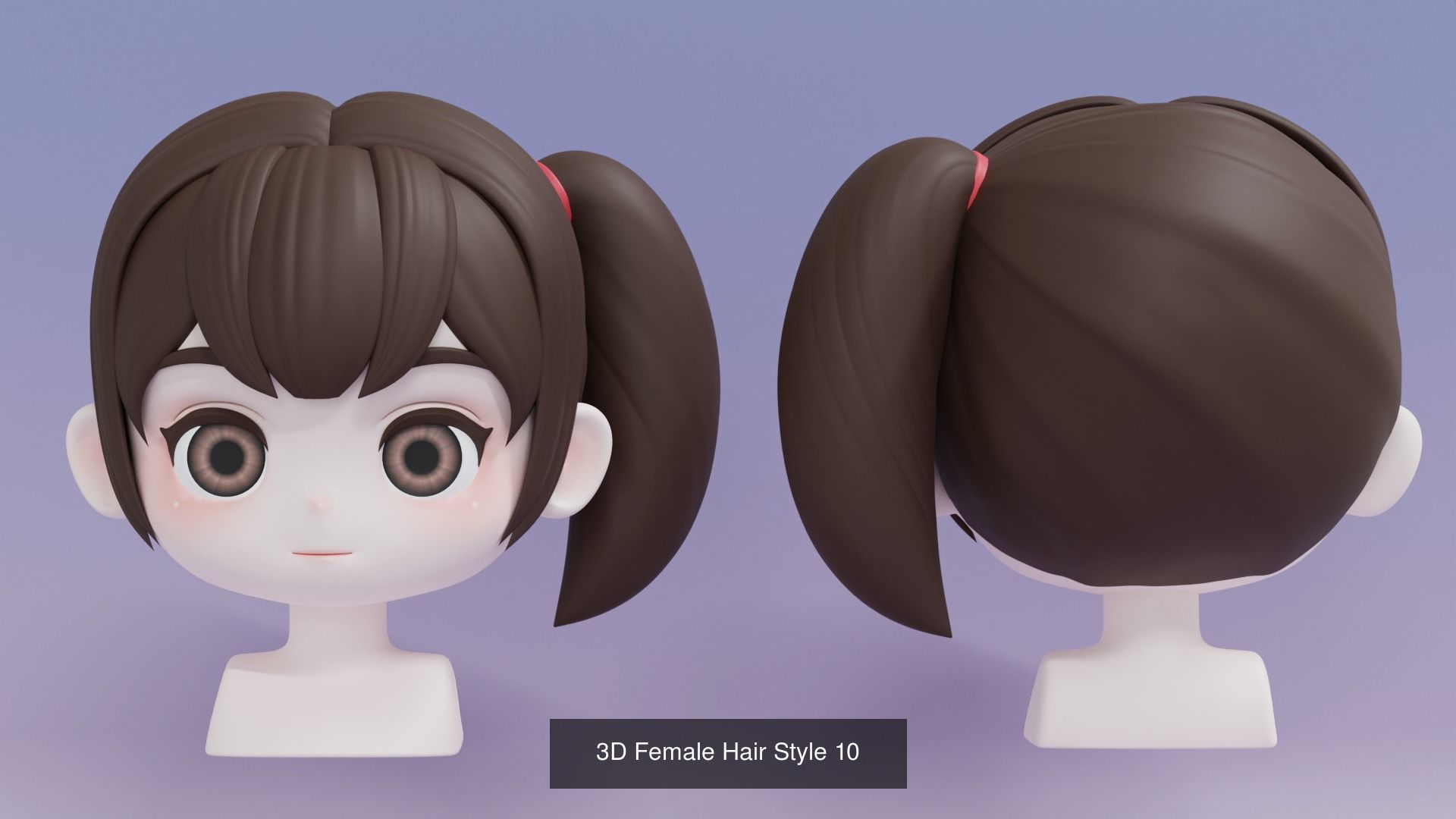 Female Hair Style Set 05 3D Model Collection_7