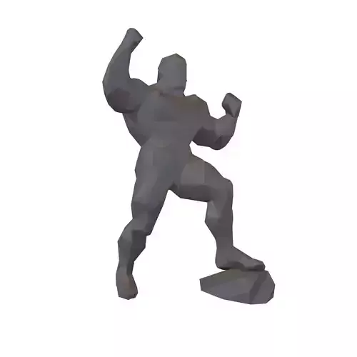 Man Victory Pose Sculpture v1 002 Low-poly 3D model