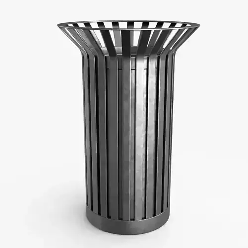 Street Bin Low-poly 3D model