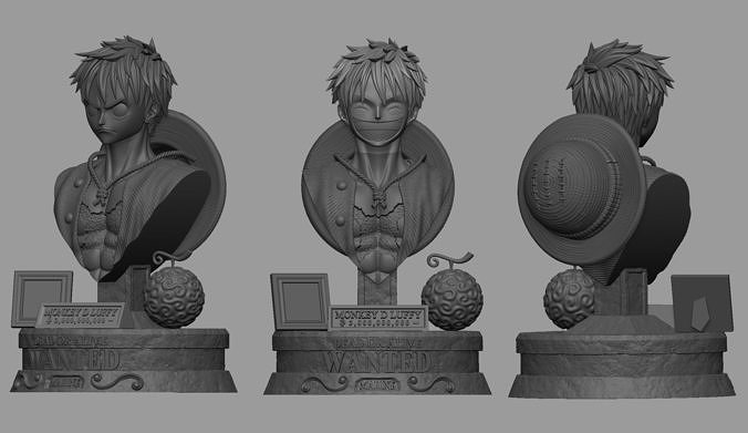busto luffy 3D print model