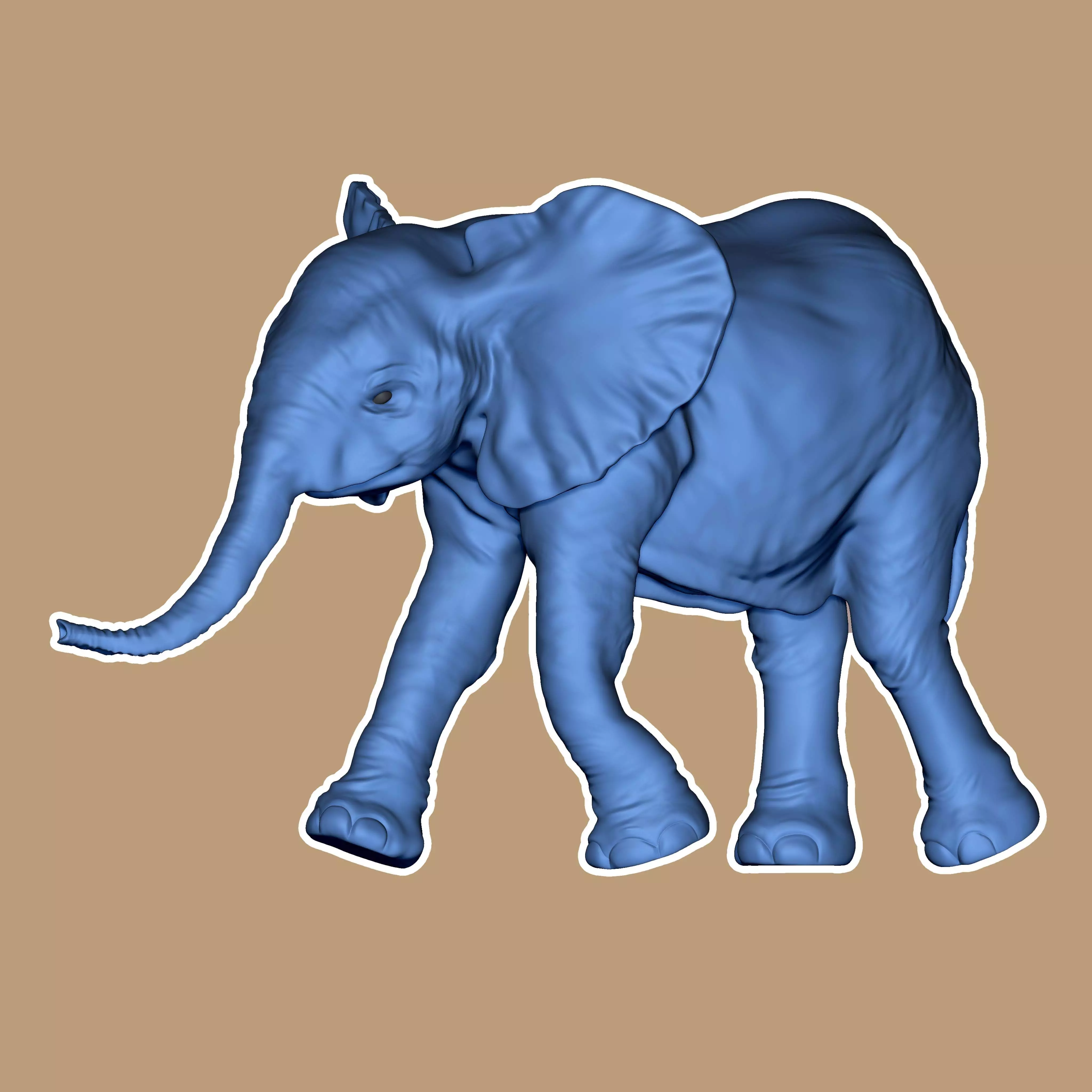 Baby Elephant  3D print model_0