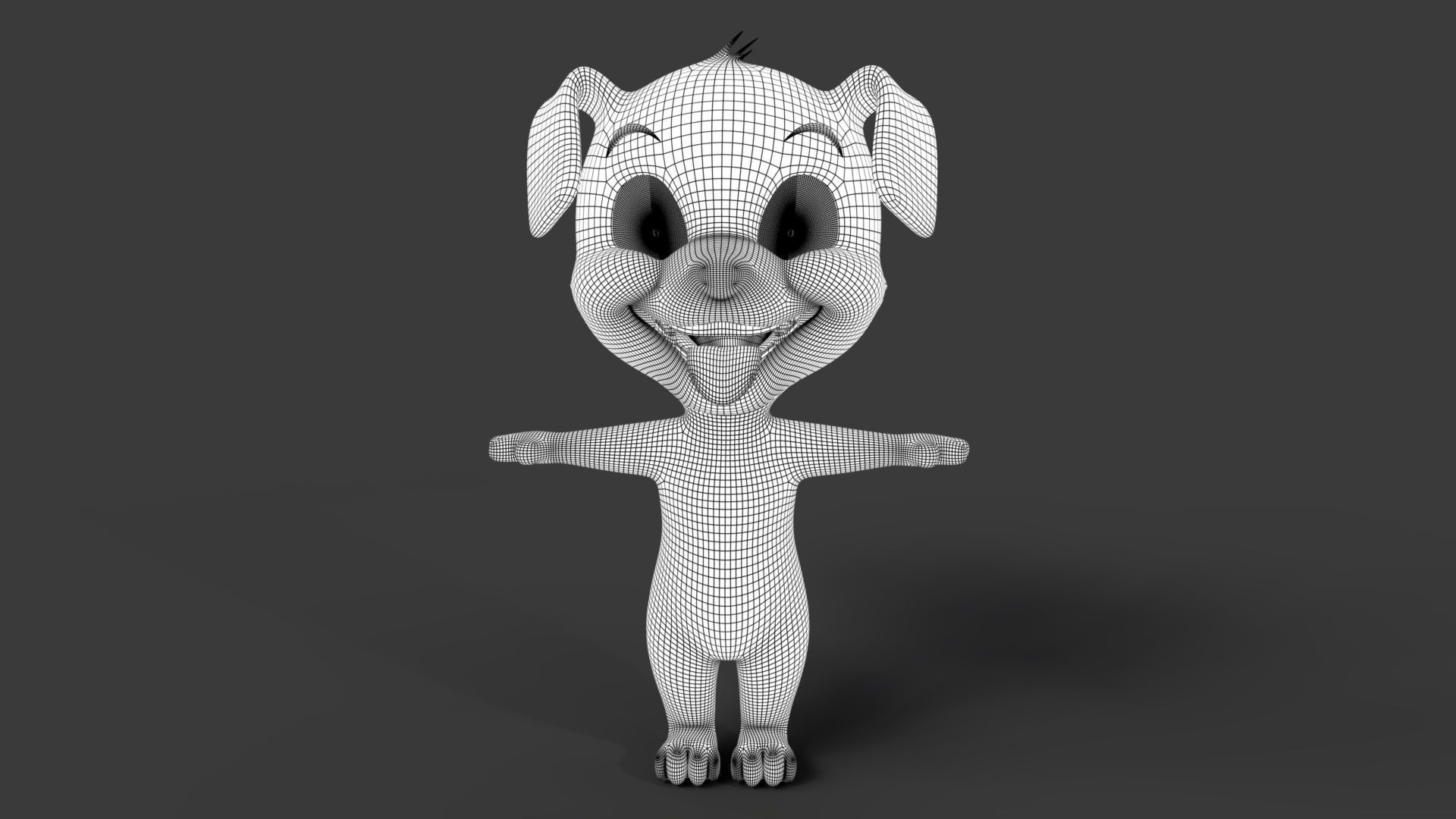 Puppy Low-poly 3D model_9
