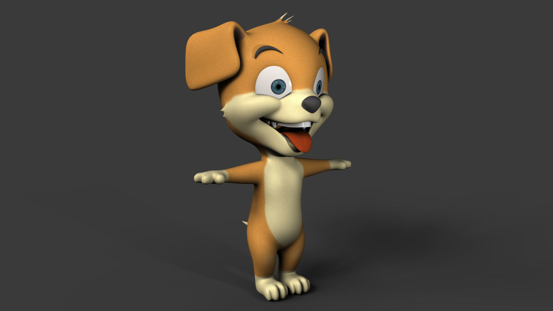 Puppy Low-poly 3D model_3