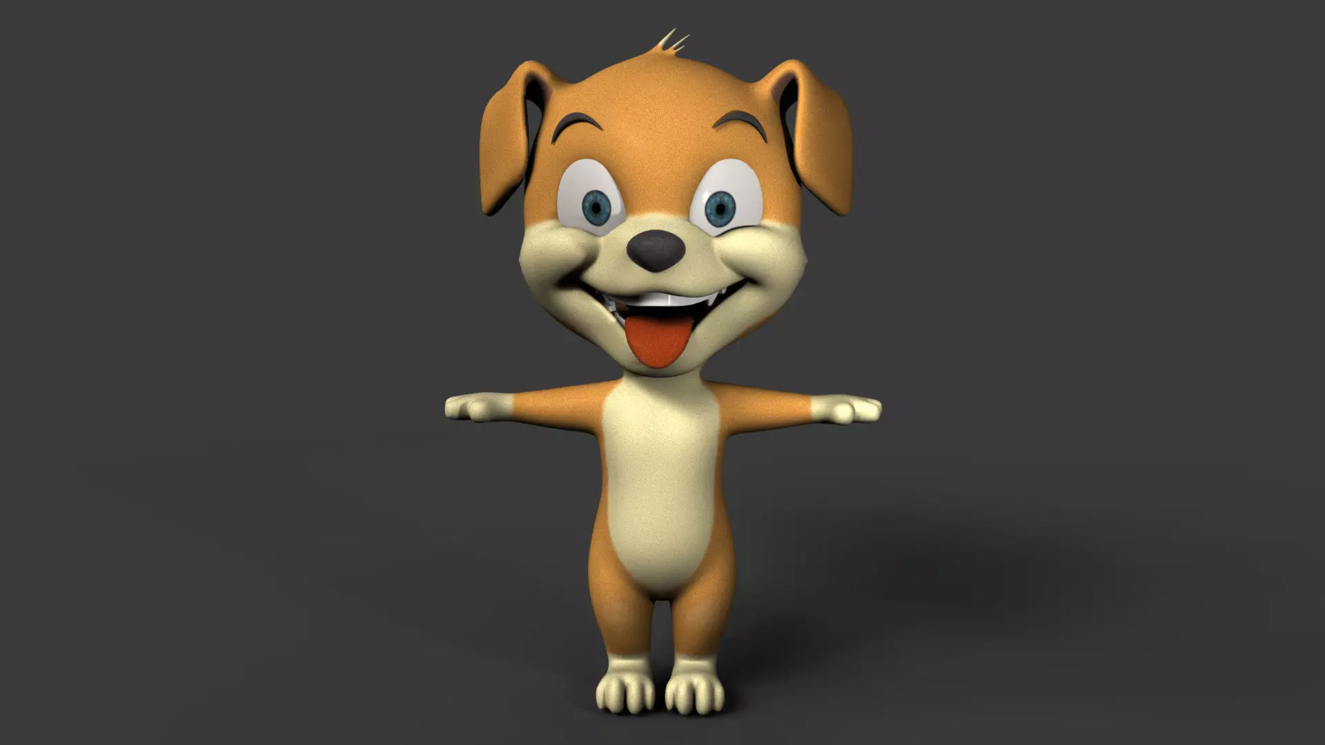 Puppy Low-poly 3D model_0