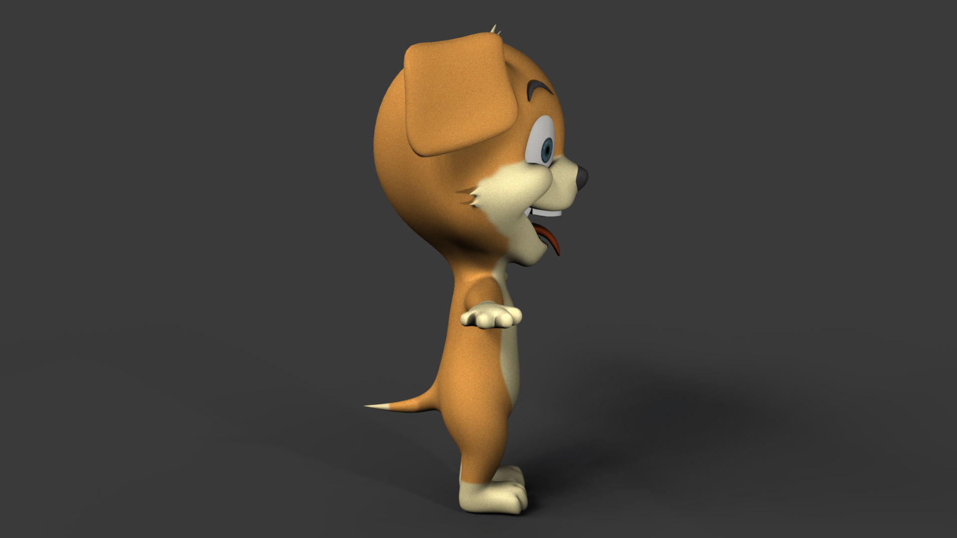 Puppy Low-poly 3D model_6