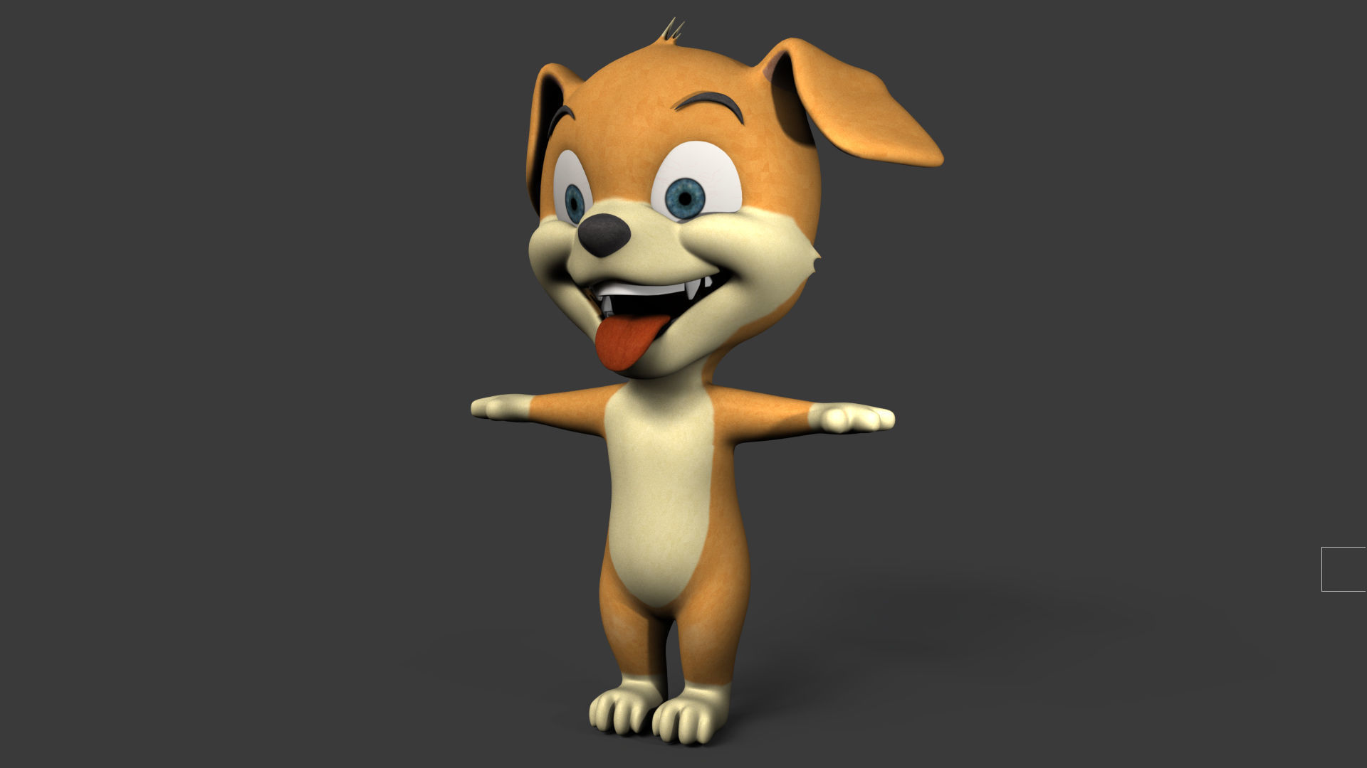 Puppy Low-poly 3D model_12