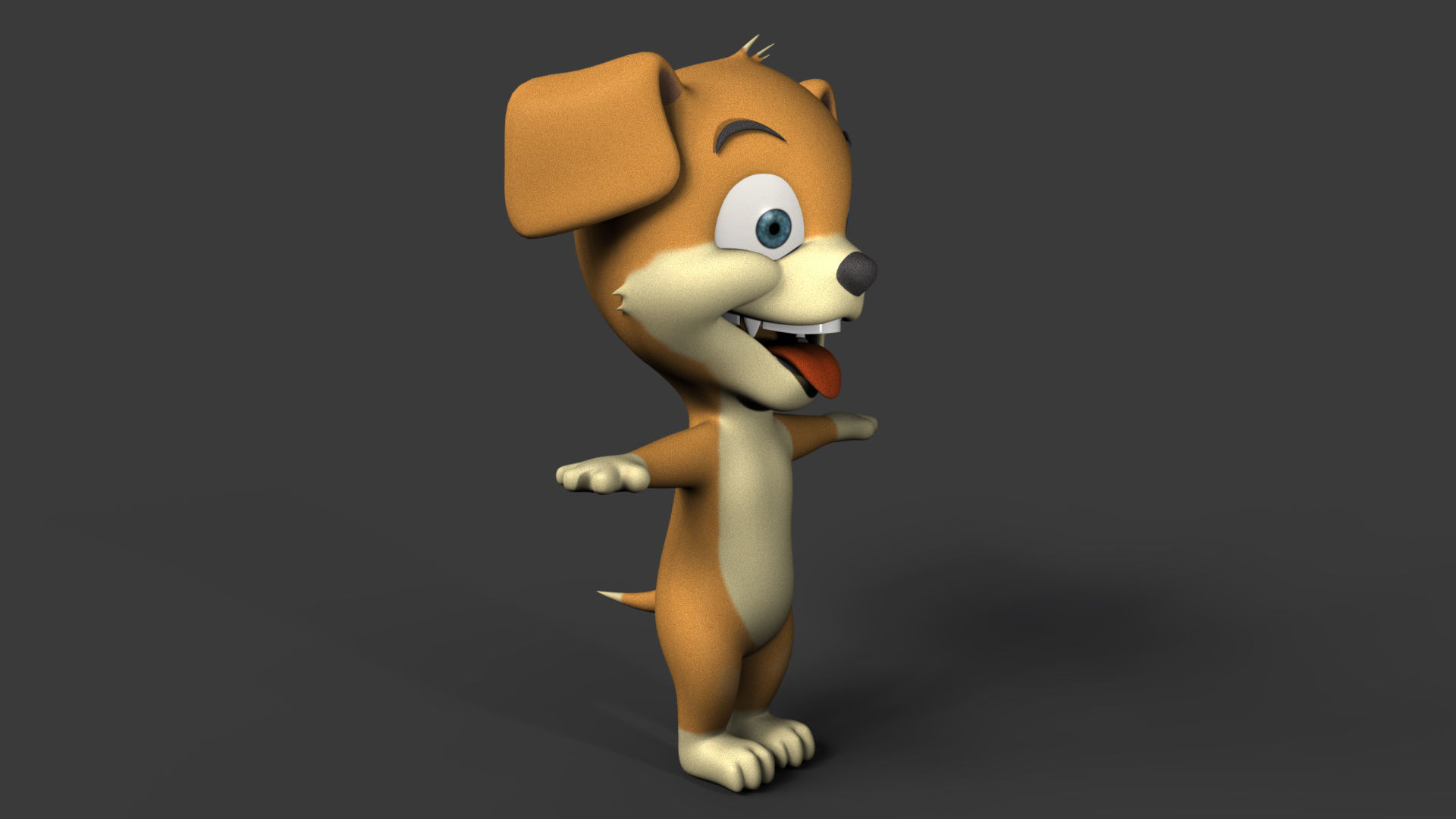 Puppy Low-poly 3D model_4