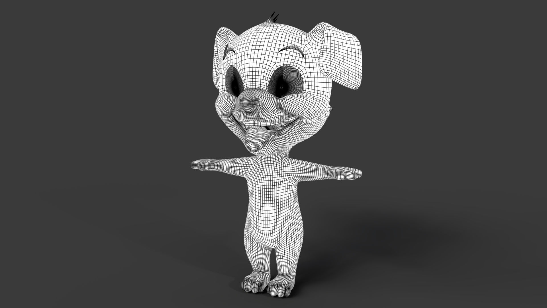 Puppy Low-poly 3D model_8