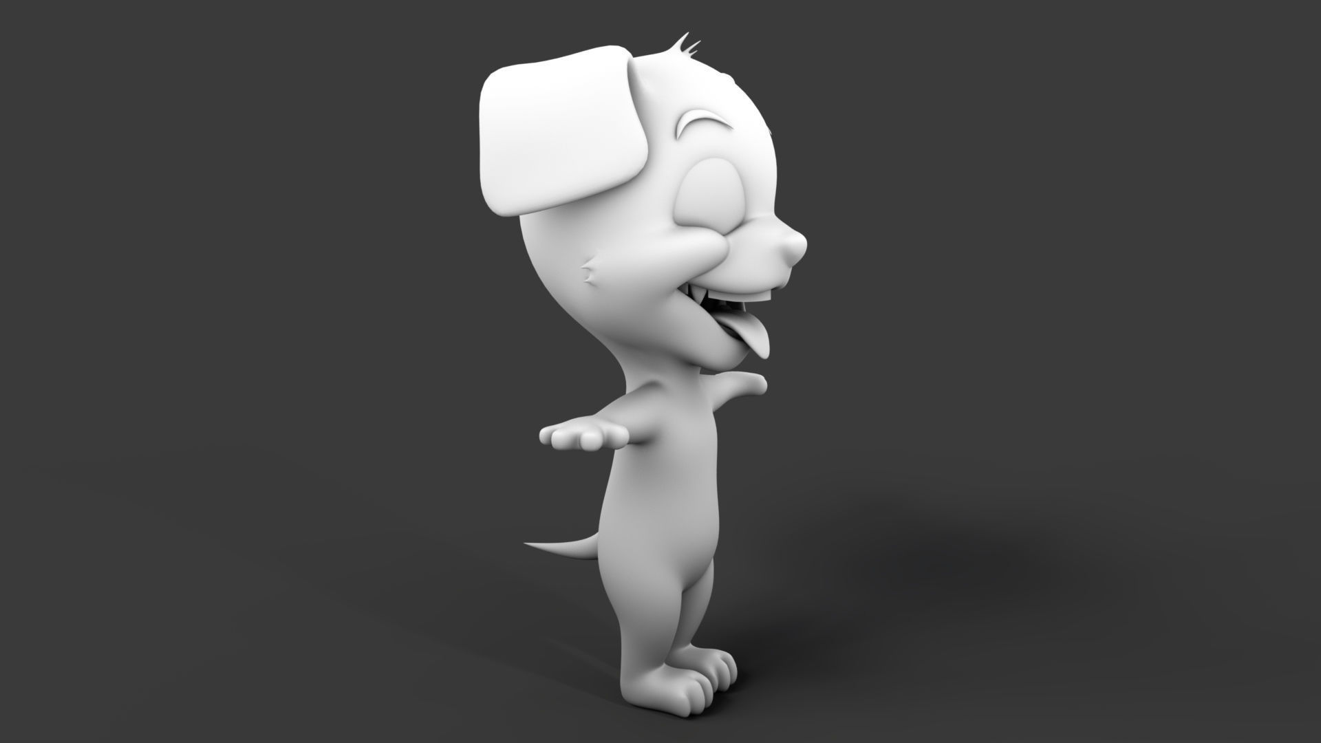 Puppy Low-poly 3D model_5
