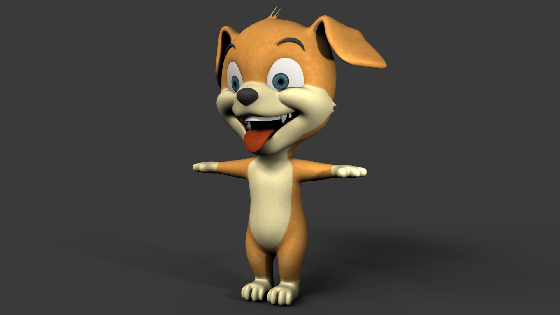 Puppy Low-poly 3D model_10
