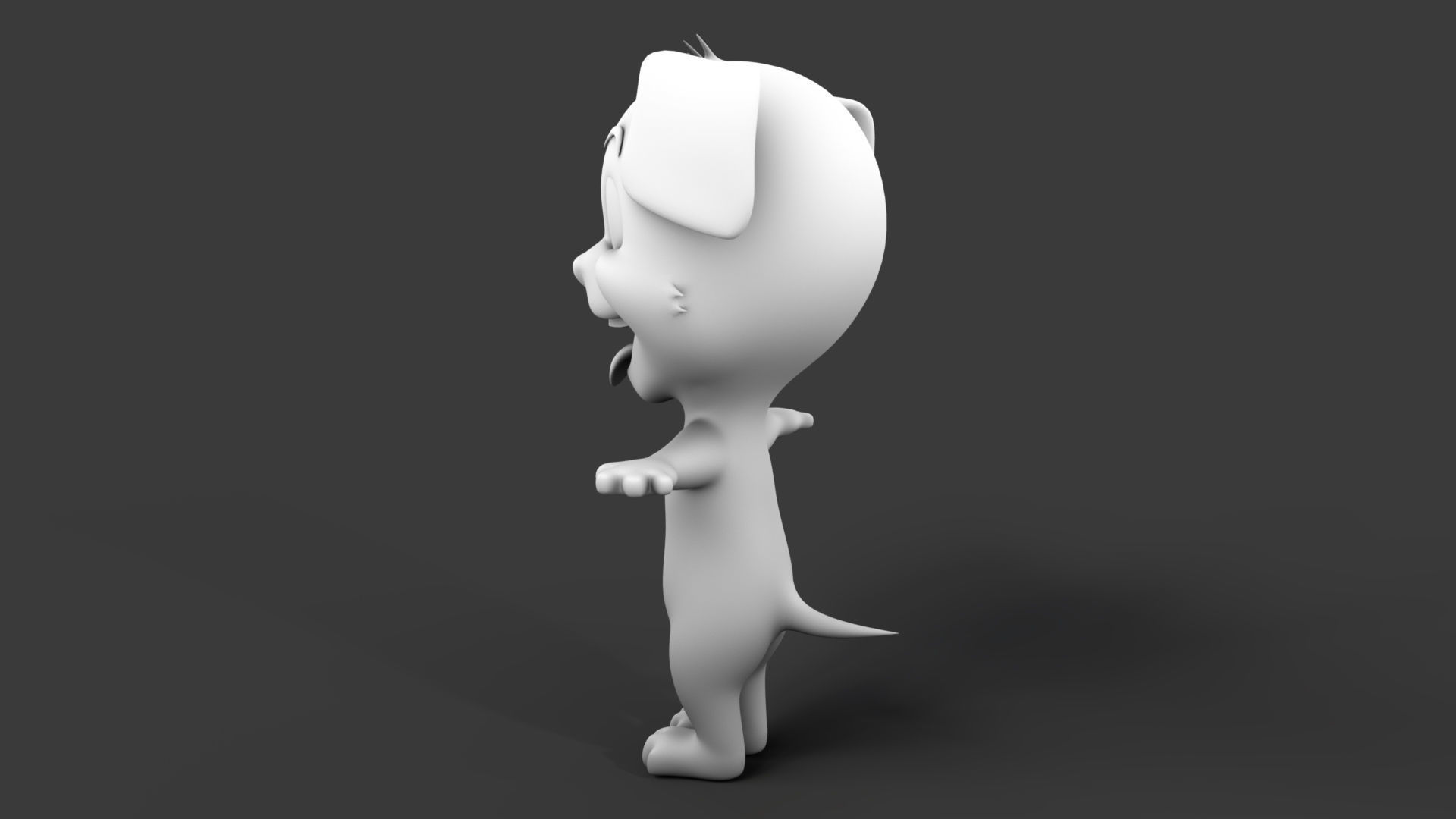 Puppy Low-poly 3D model_7