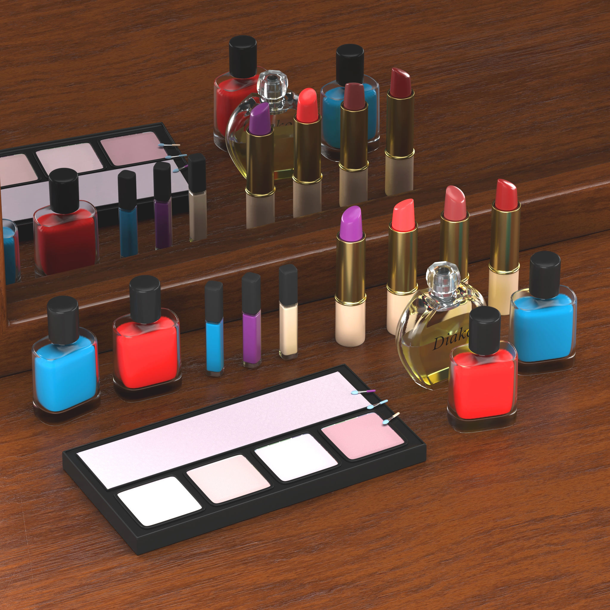 Makeup table Free 3D model_2