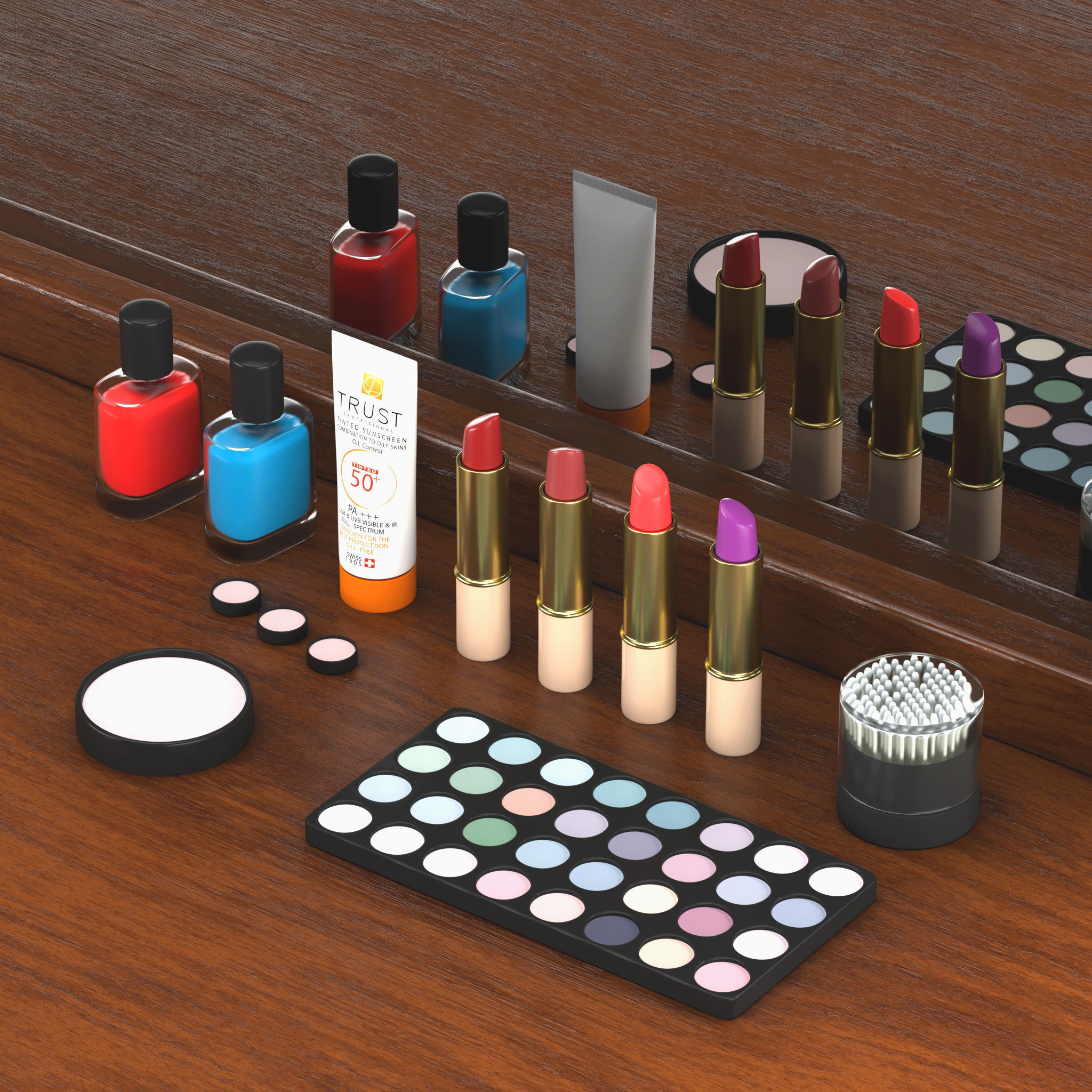 Makeup table Free 3D model_1