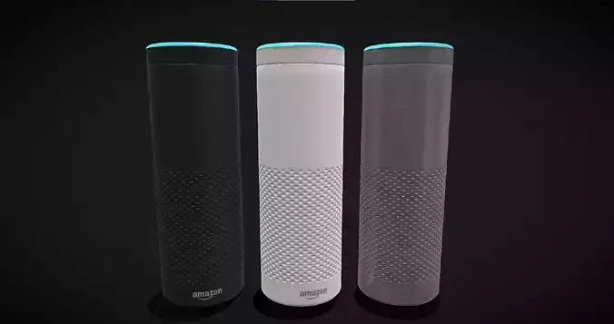 Amazon Echo Black White Grey Low-poly 3D model