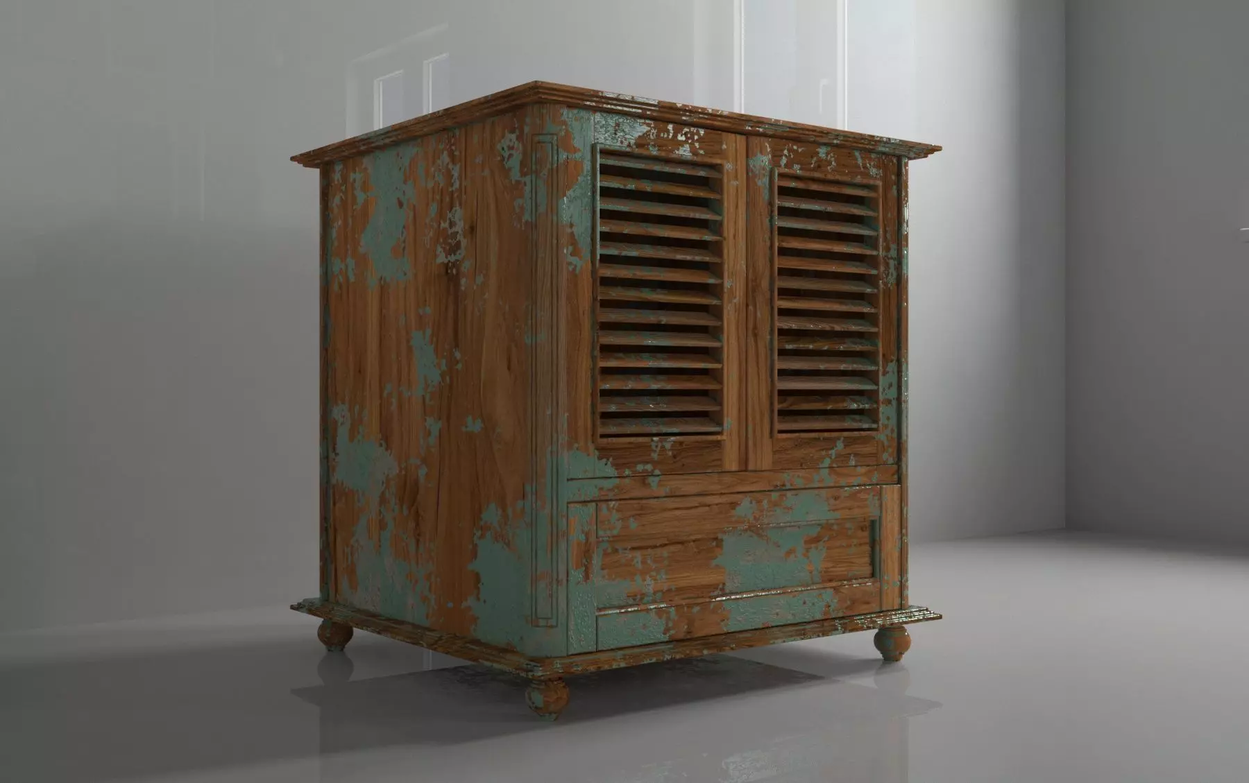 Wood Cabinet Free 3D model