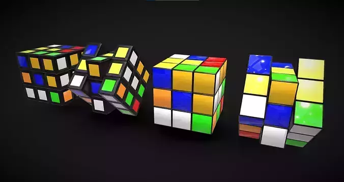 Rubik s Cube Low-poly 3D model