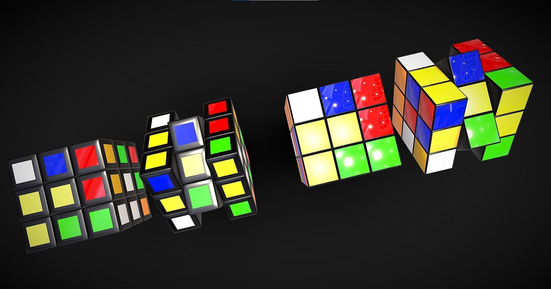 Rubik s Cube Low-poly 3D model_5