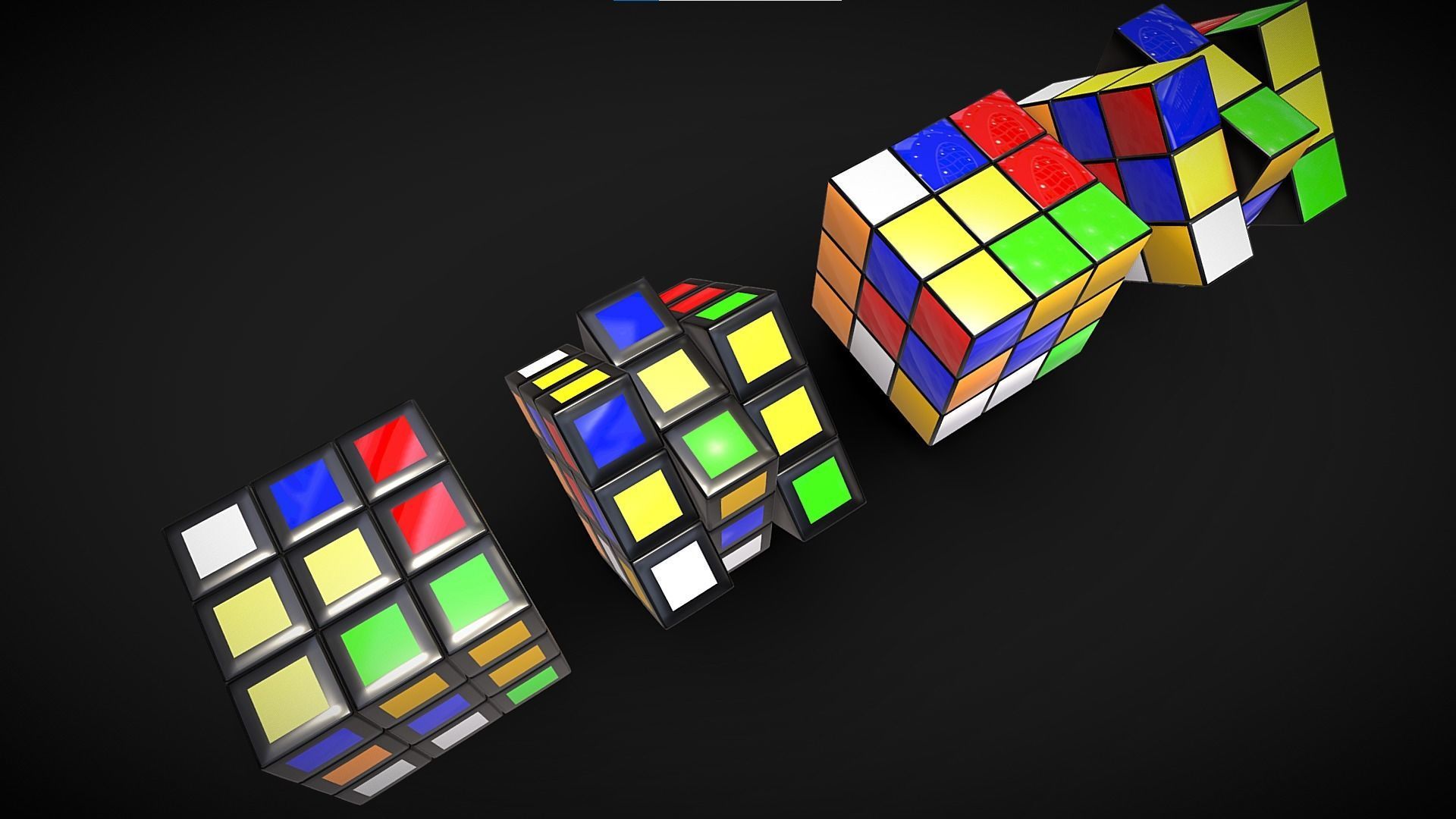 Rubik s Cube Low-poly 3D model_4