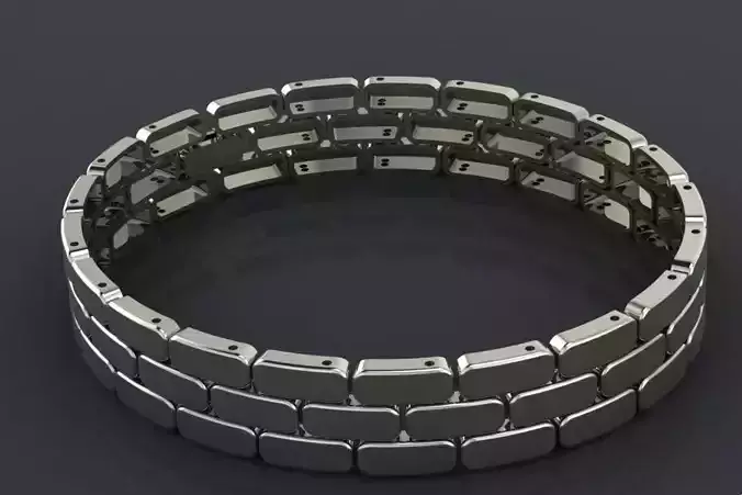 Bracelet with 3 line of stones