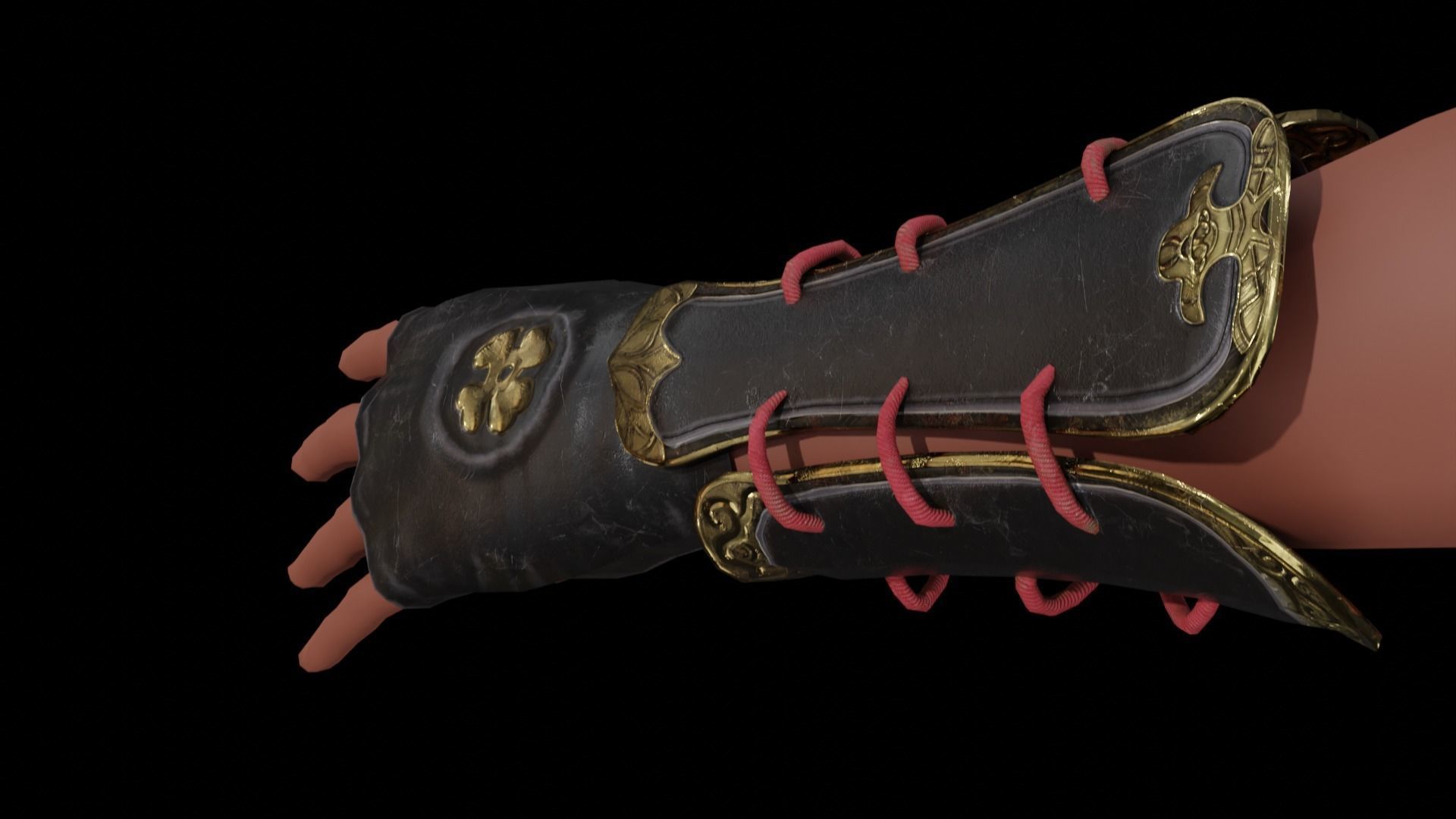 Arm Samurai Realistic Lowpoly Low-poly 3D model_1