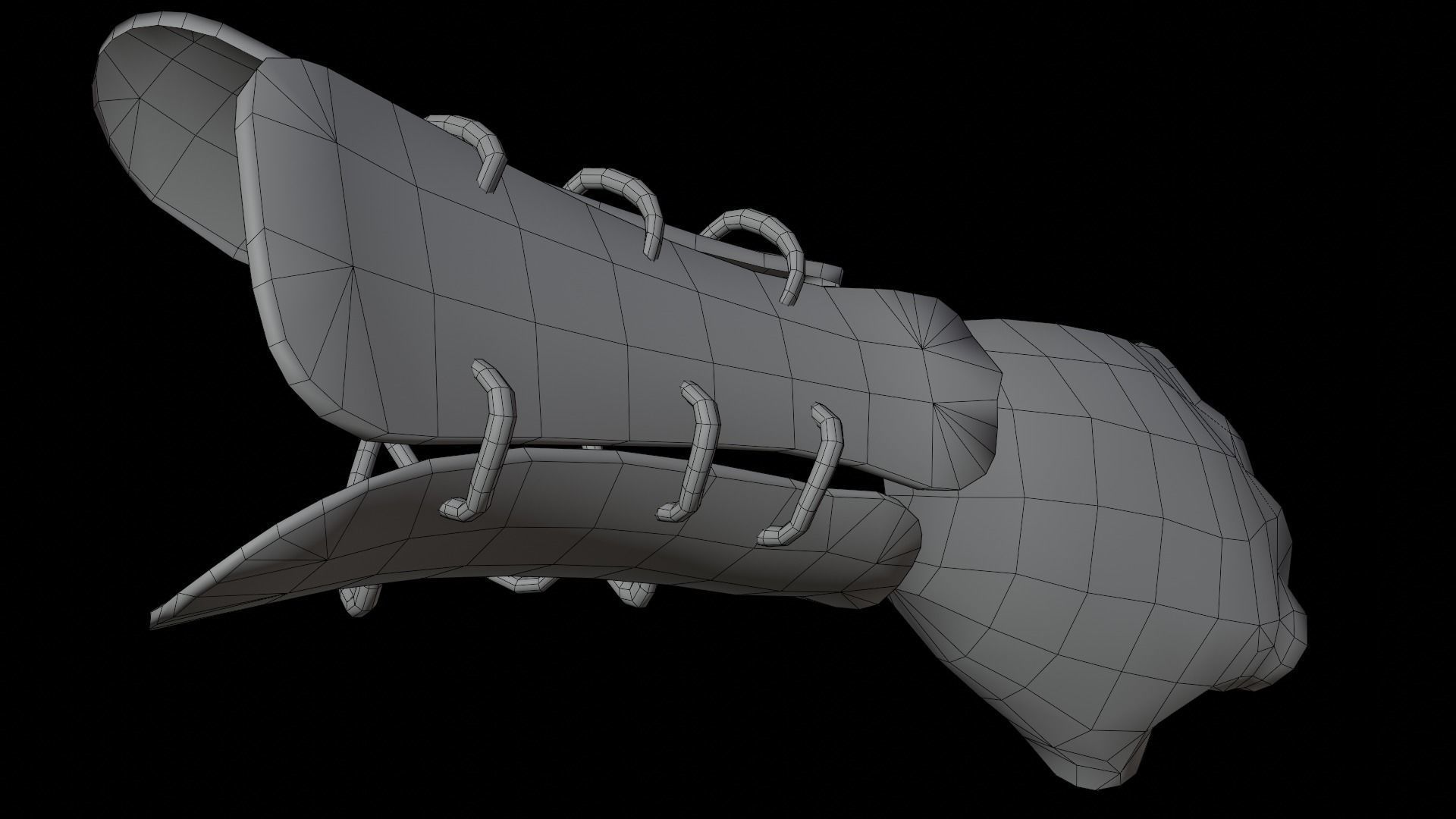 Arm Samurai Realistic Lowpoly Low-poly 3D model_4