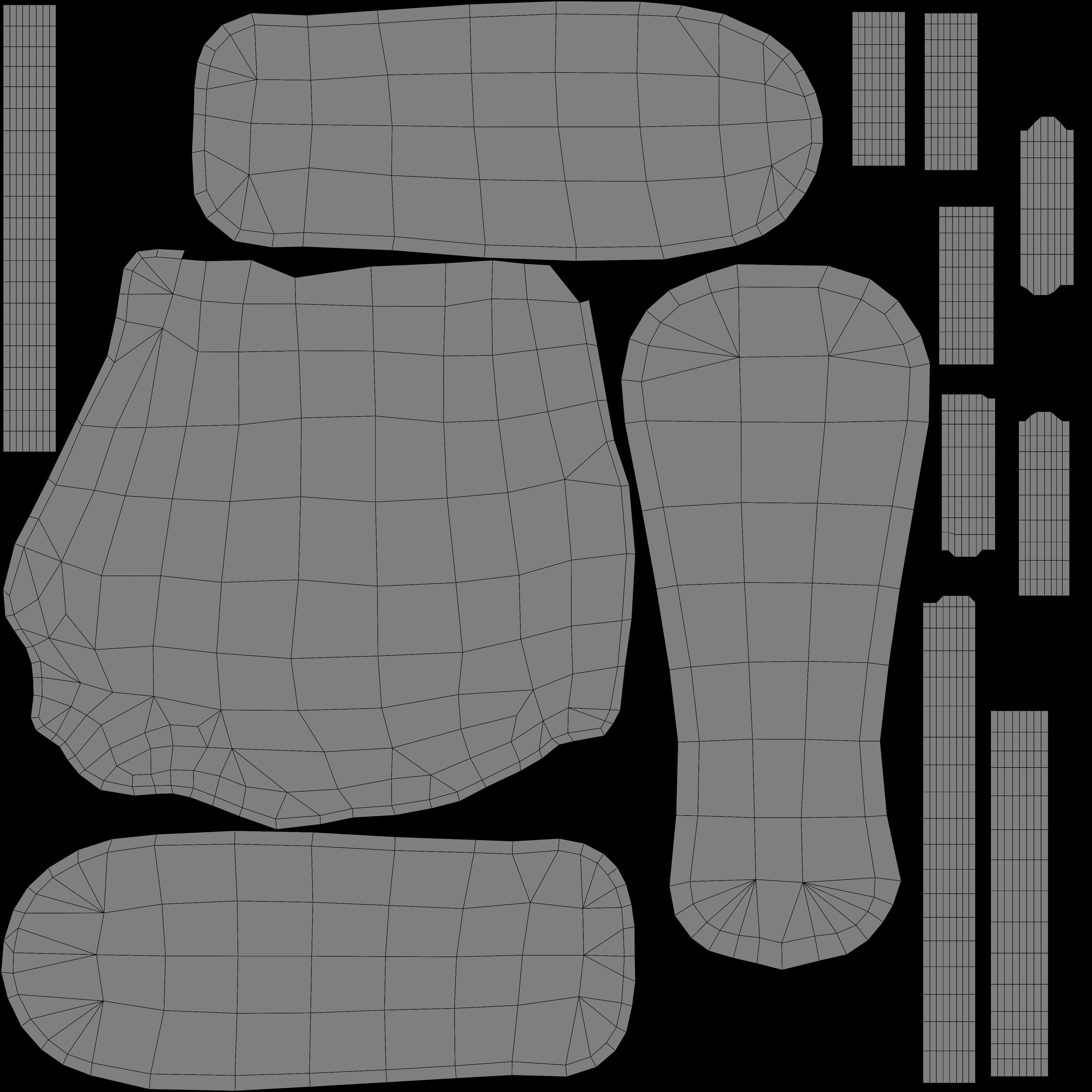 Arm Samurai Realistic Lowpoly Low-poly 3D model_6