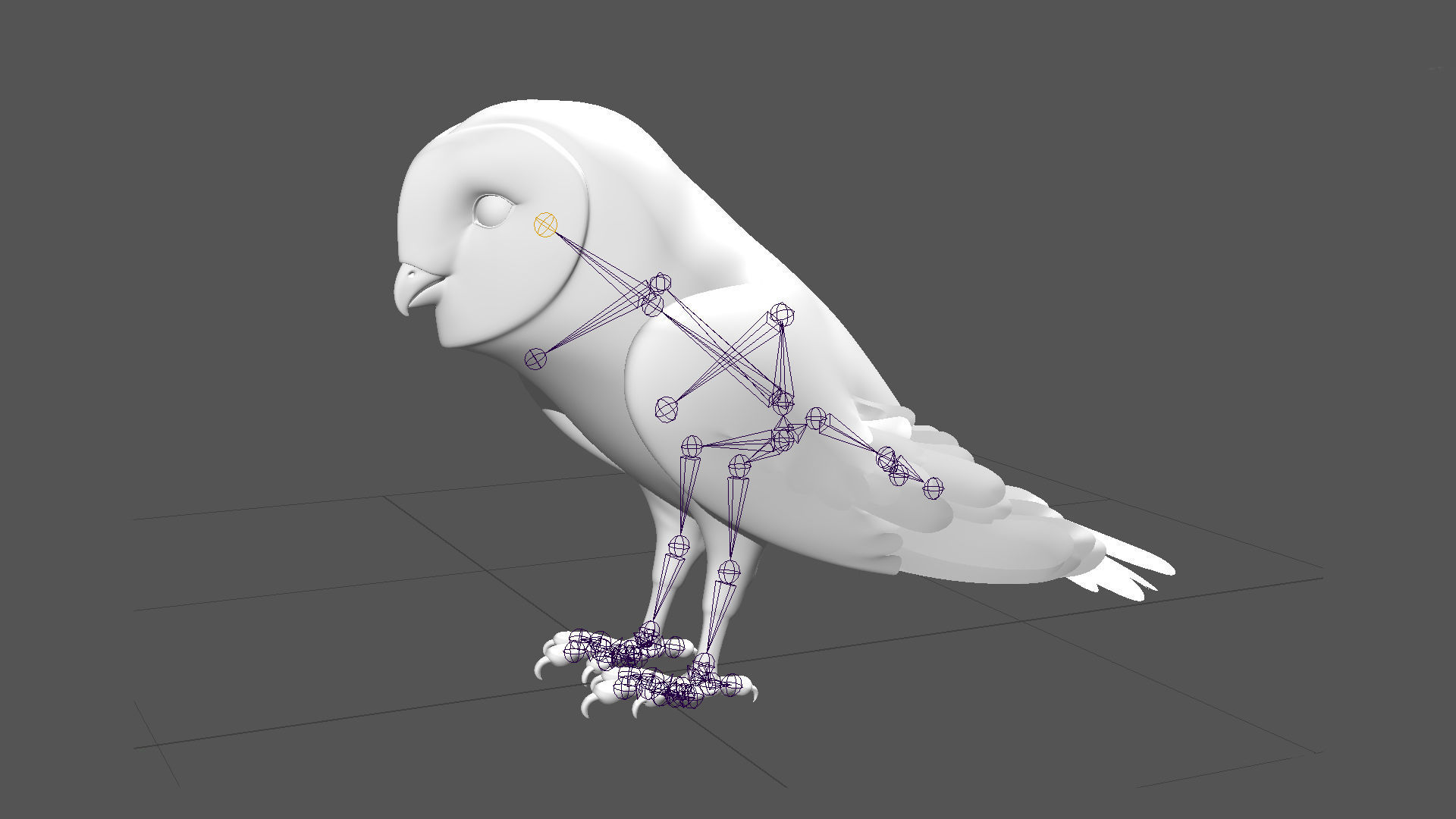 Barn Owl - Folded Wings 3D model_11