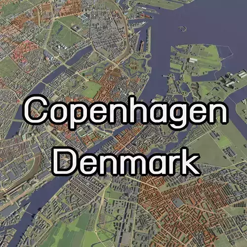 Copenhagen Denmark - city and urban 3D model