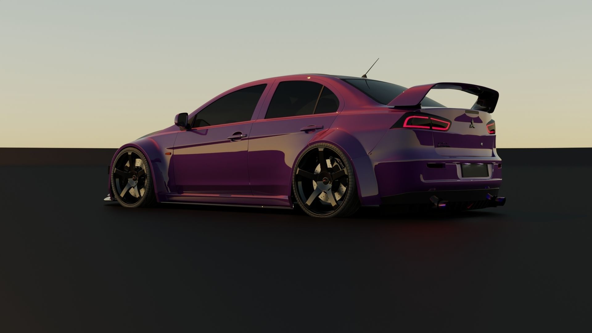 Mitsubishi Lancer Evo X Low-poly 3D model_2