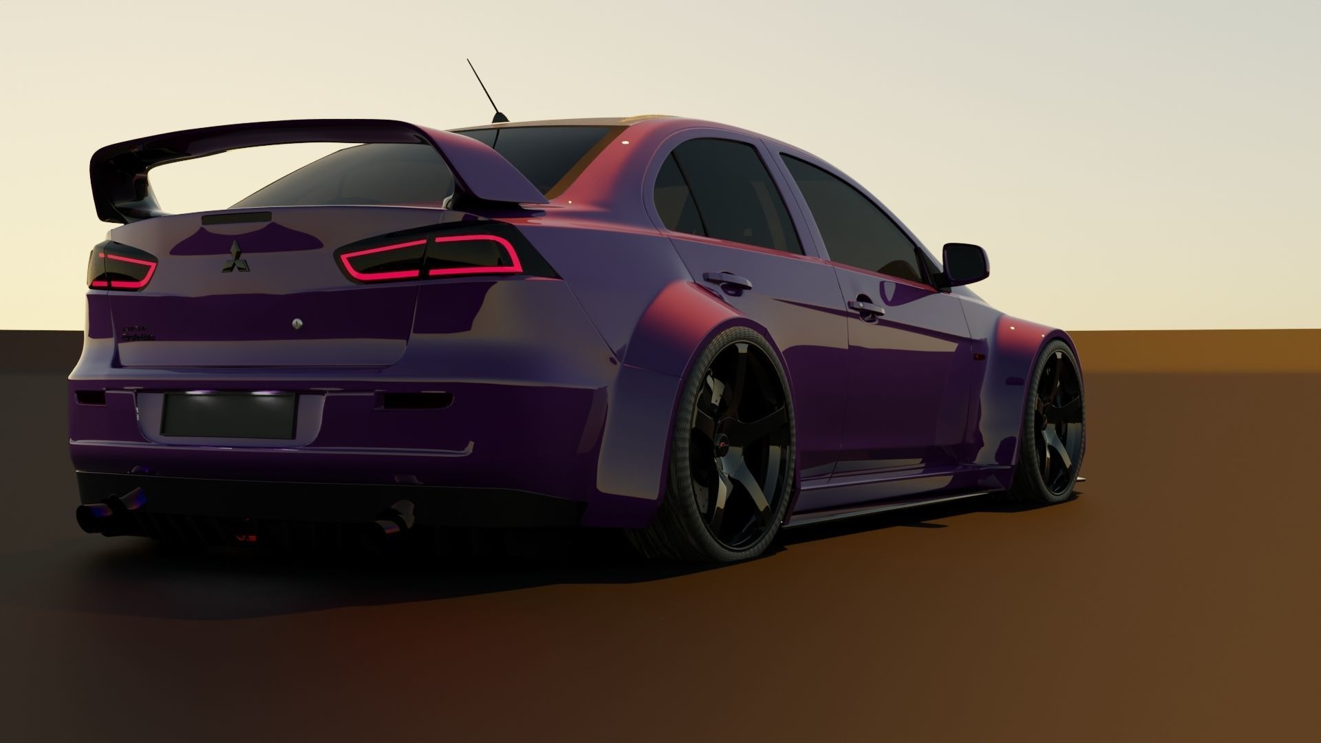 Mitsubishi Lancer Evo X Low-poly 3D model_4