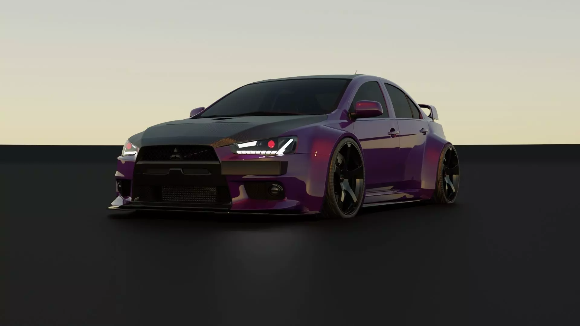 Mitsubishi Lancer Evo X Low-poly 3D model_0