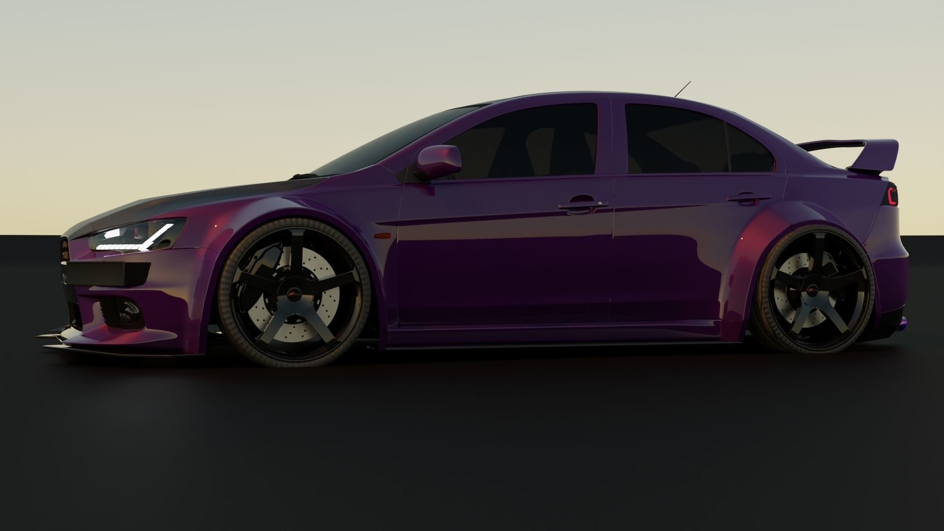 Mitsubishi Lancer Evo X Low-poly 3D model_1